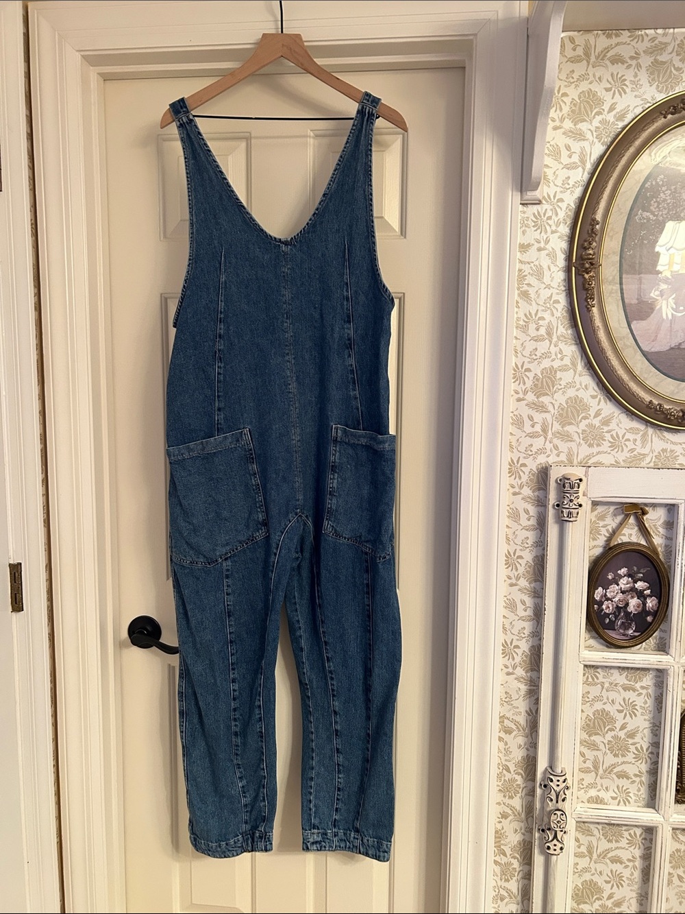 Free people denim overalls EUC